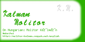 kalman molitor business card